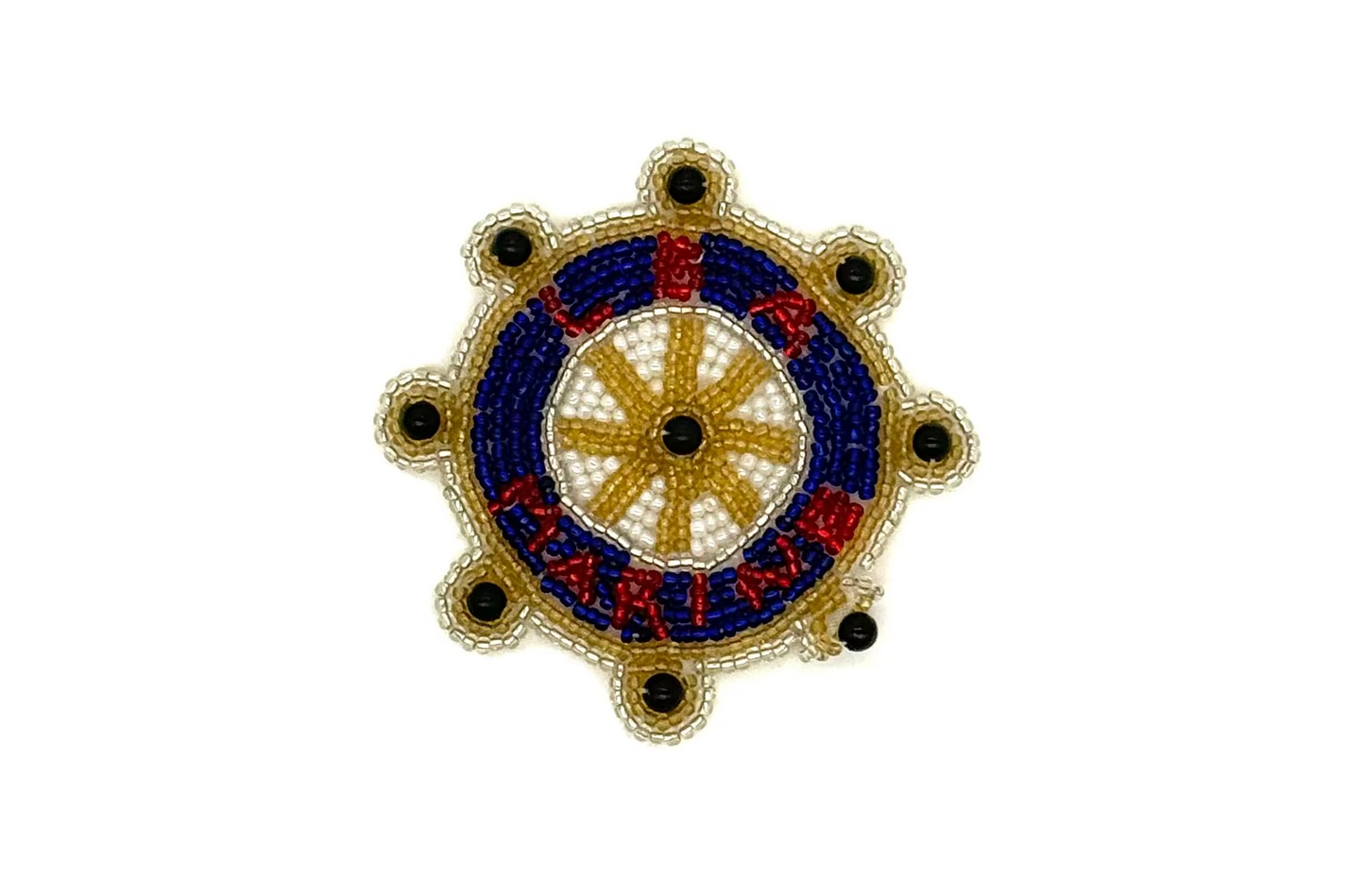 Timón de Barco Náutico "Marine" - Cuentas Multicolor - 3" x 3"