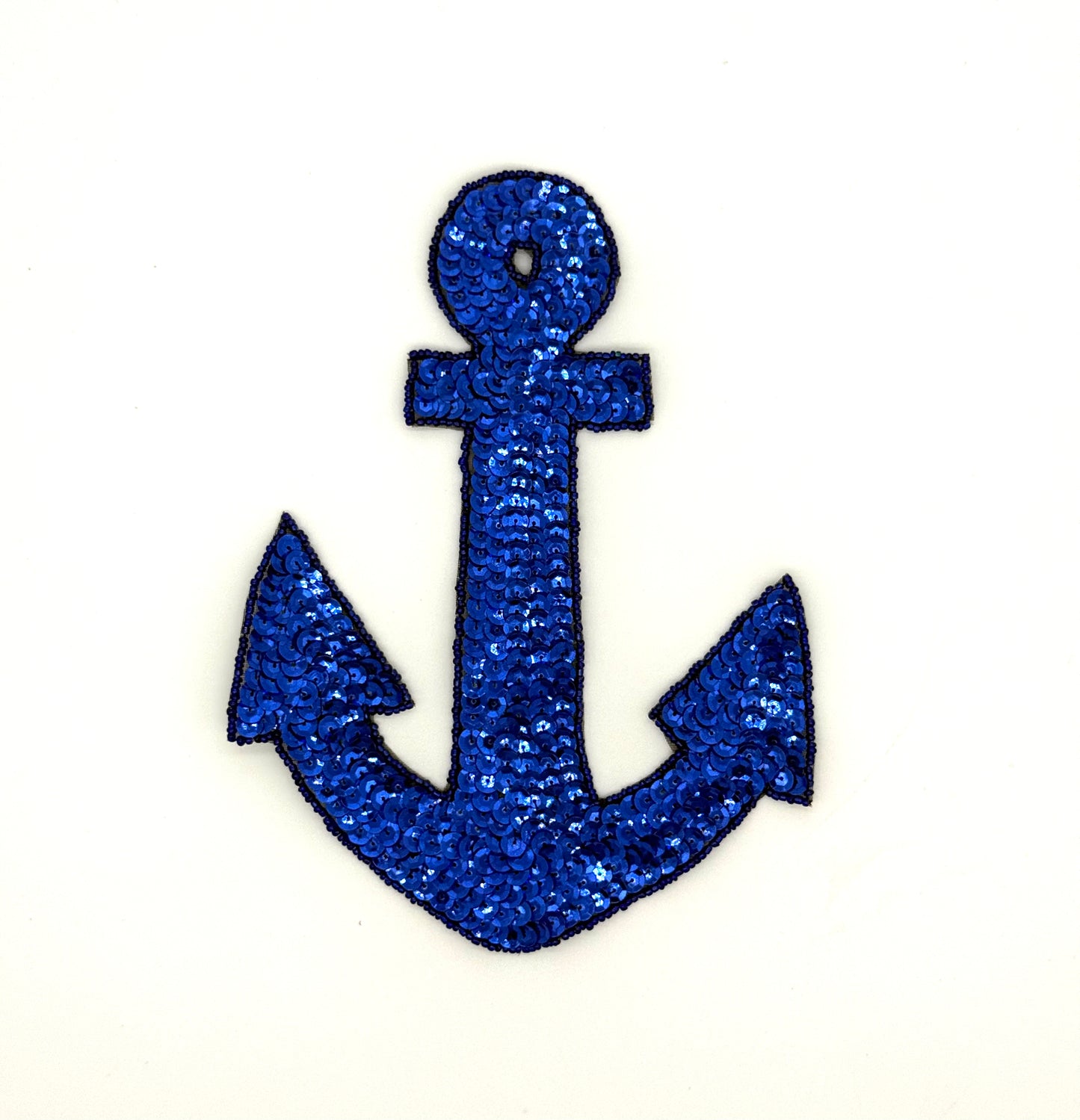 Anchor - Royal Blue or Purple Sequins/Beads - Large 7.5" x 5.5"