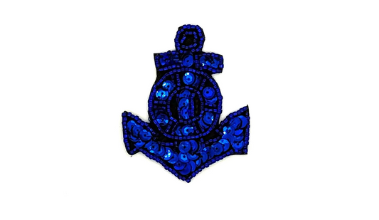 Anchor - Choice of Royal Blue/Gold Sequins/Beads - 2.5" x 2"