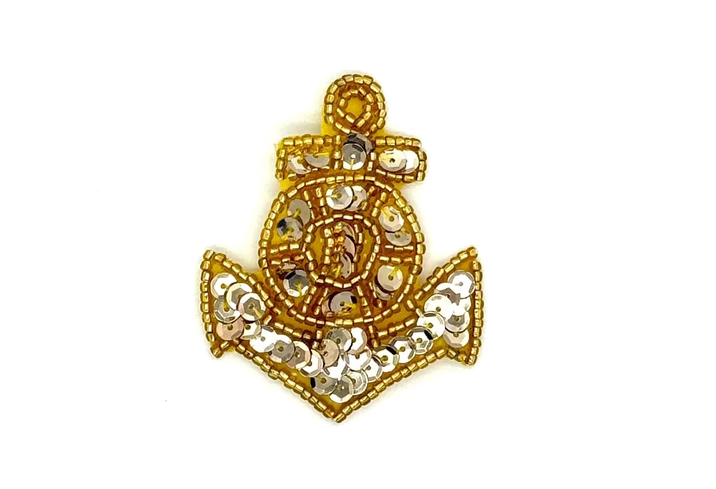 Ancla - Opción de Lentejuelas/Cuentas Azul Rey/Dorado - 2.5" x 2"