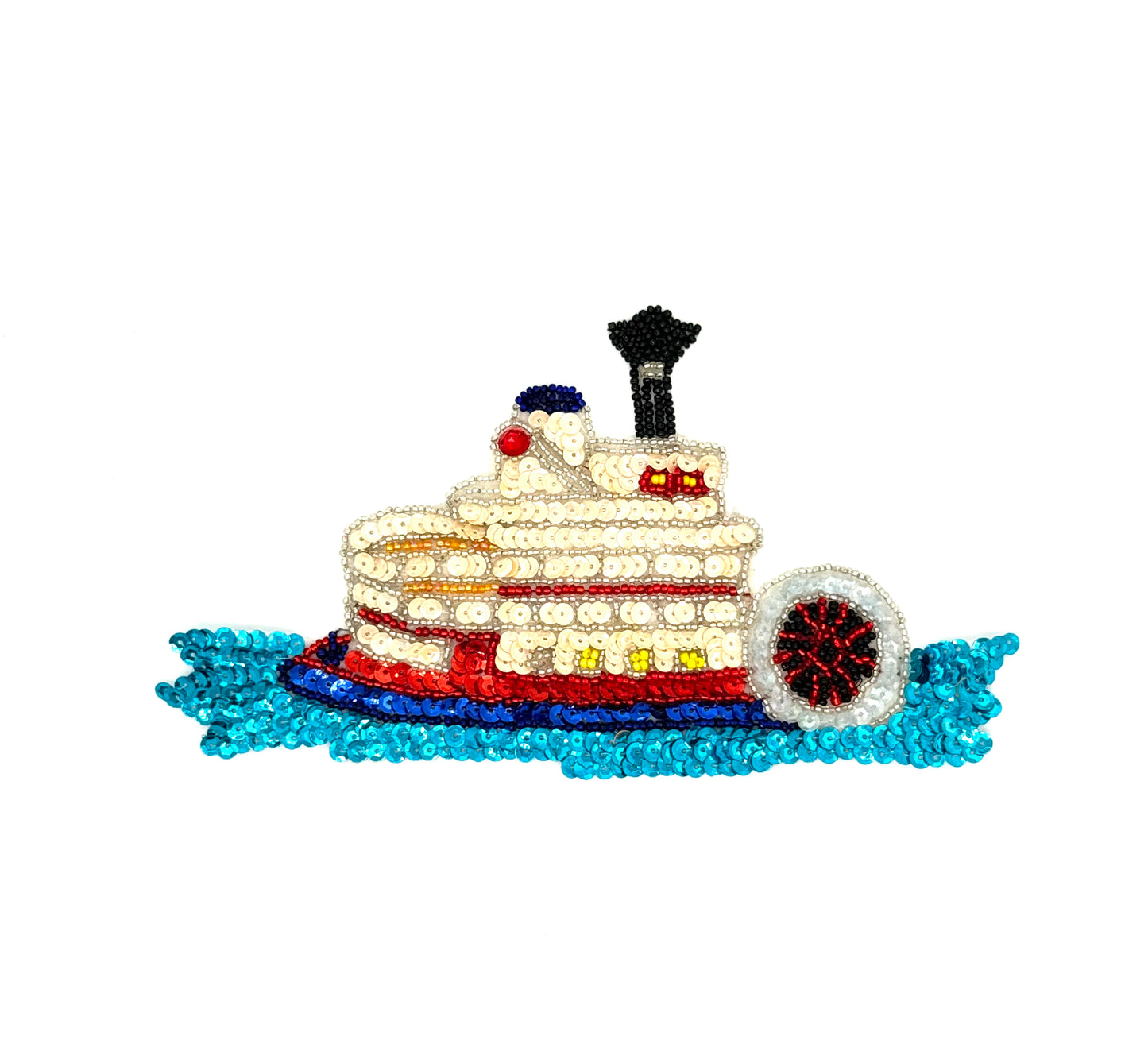 Steamboat - MultiColored Sequins/Beads 8" x 4"