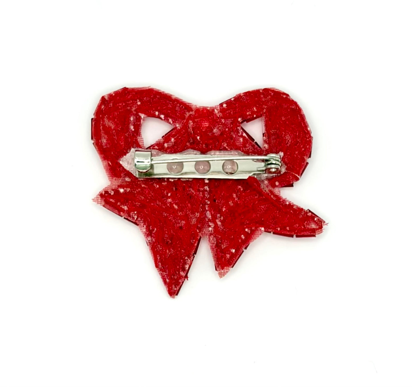 Lazo rojo de cuentas con lentejuelas y abalorios rojos - 2" x 1.75"