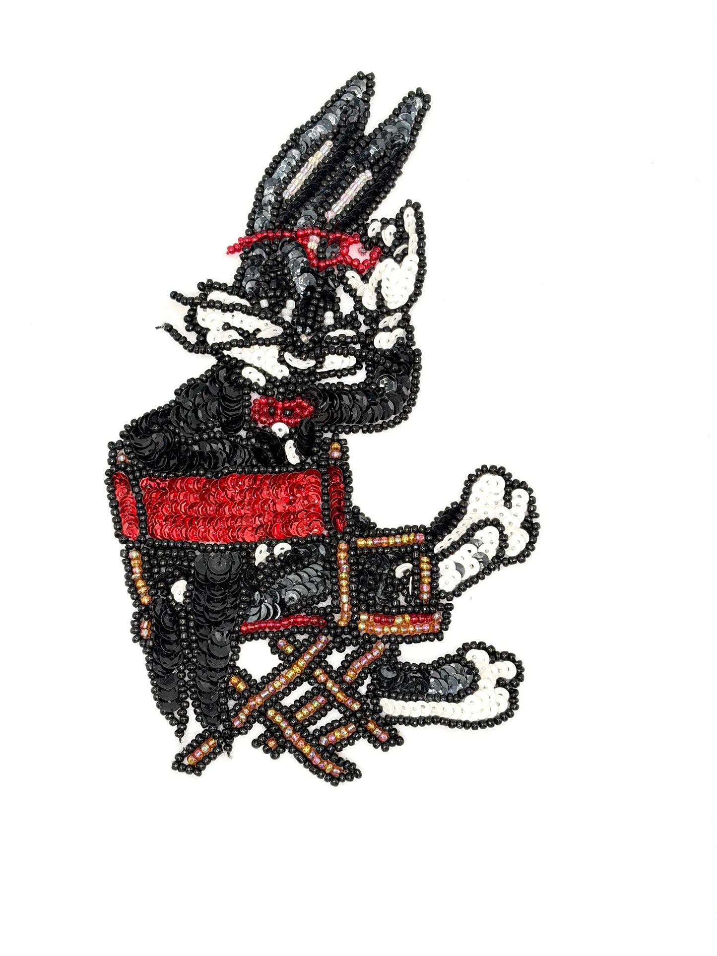 Cartoon Rabbit in Directors Chair in a Tuxedo with Glasses 6.5" x 4.75"