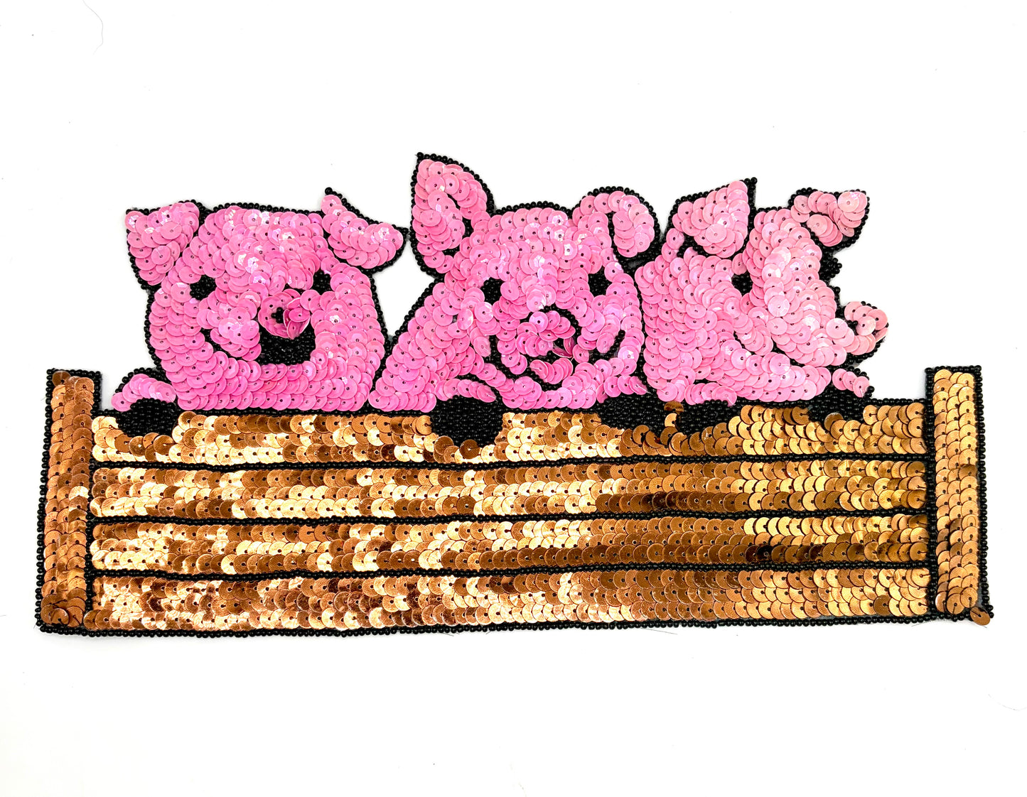Three Little Pigs - Choice of Color: Light Pink or Bright Pink 11.25" x 5.75"