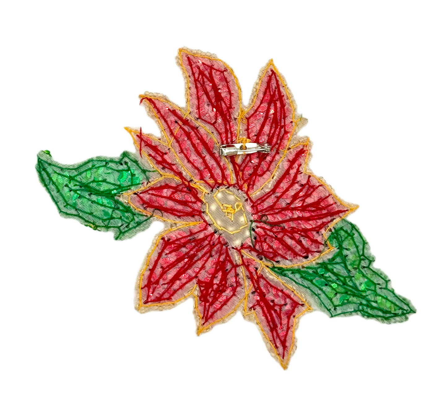 Flor de Pascua Roja con Verde 15.2 cm x 11.4 cm