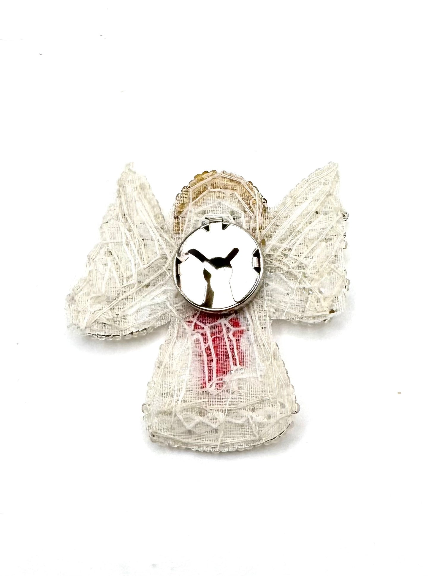 Ángel de Navidad con Lentejuelas Doradas y Cuentas 10,16 cm x 5,72 cm