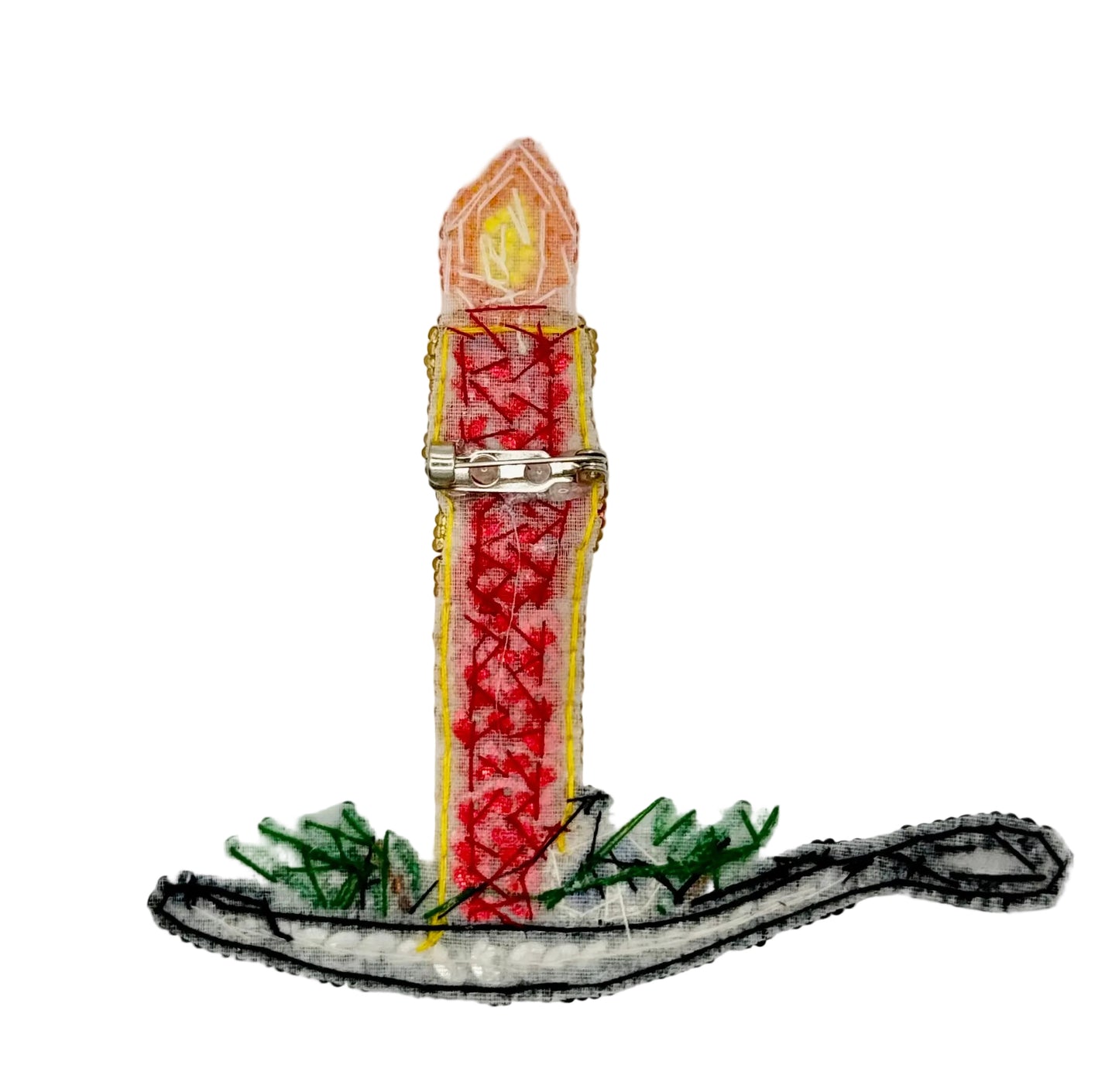 Vela navideña en portavela, con lentejuelas, 10 x 10 cm