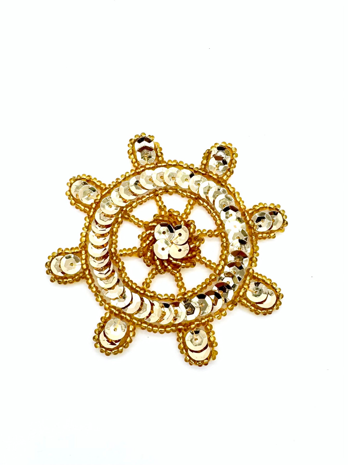 Ship's Wheel Gold Sequins and Beads 3"