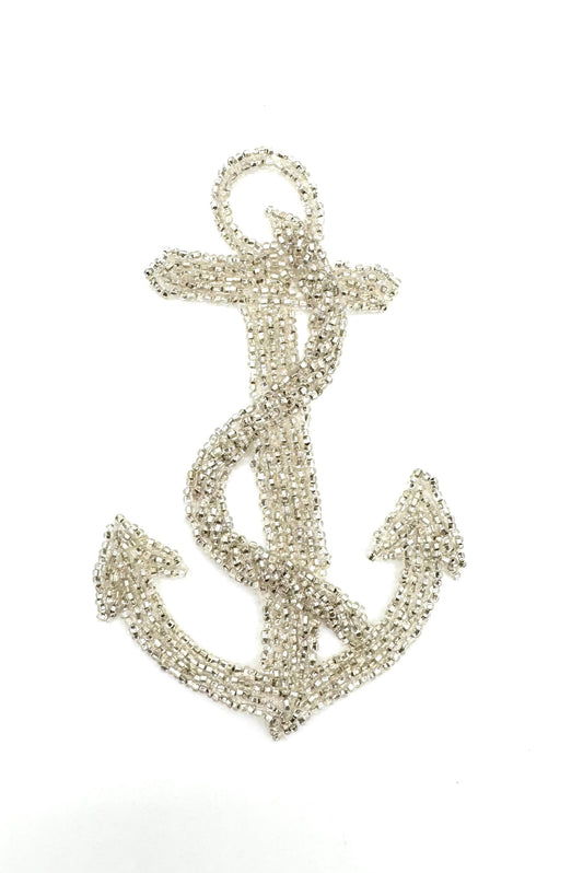 Vintage Anchor with Silver Beads Vintage Product 5" x 3"