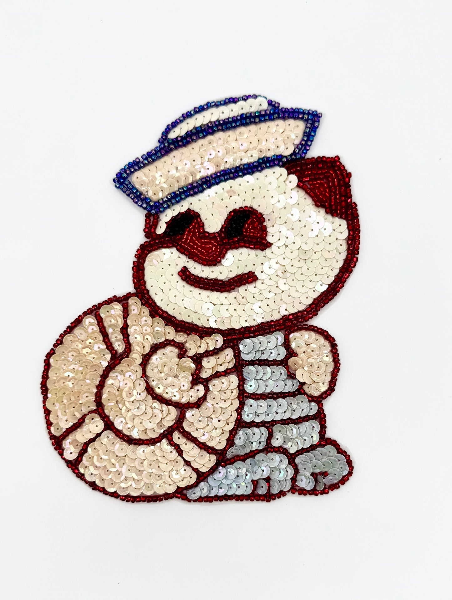 Marinero estilo caricatura vintage - Lentejuelas/cuentas multicolor 7.5" x 5.5"