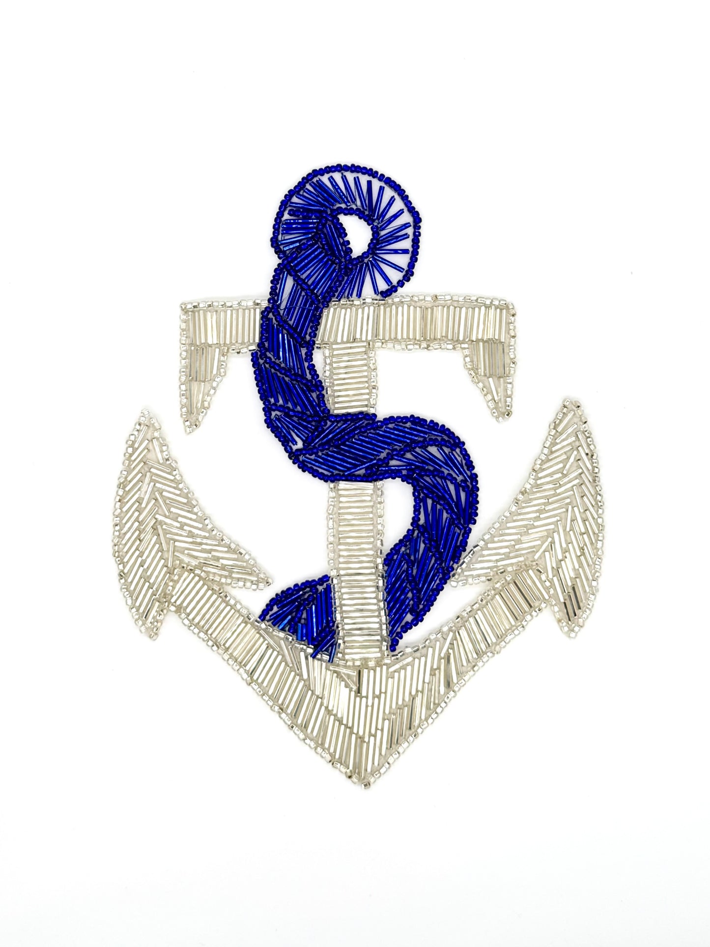Anchor with Rope - Choice of Two Colors - Red/Silver or Royal Blue/Silver - 8.5" x 6.5"