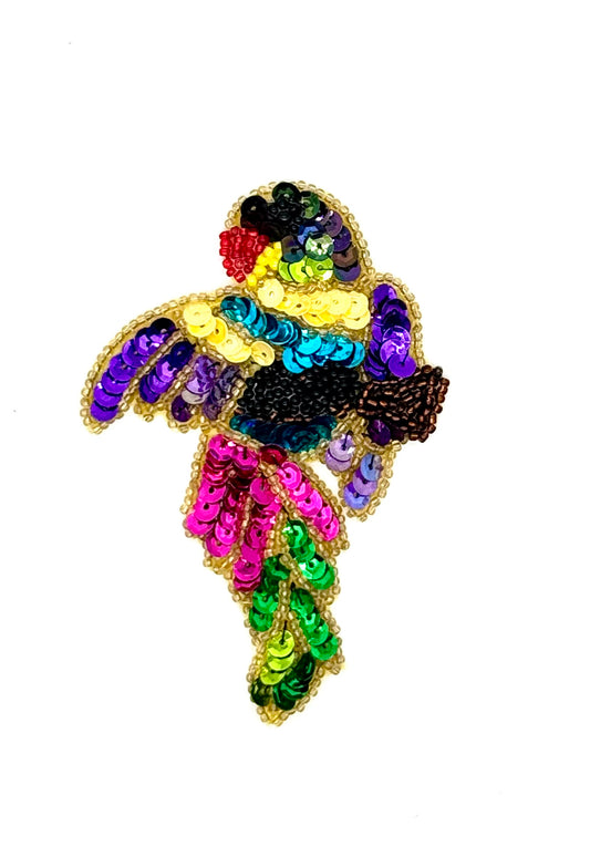 Multi-Colored Parrot  on a Branch 4" x 2.5"
