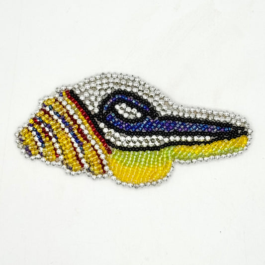 Seashell with Multi-Colored Beads 4.5" x 2.25"