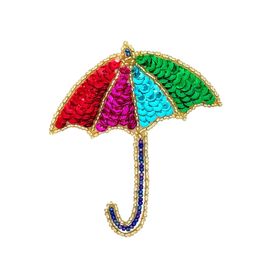 Umbrella with Multi-Colored Sequins and Beads 3.5" x 3.25"