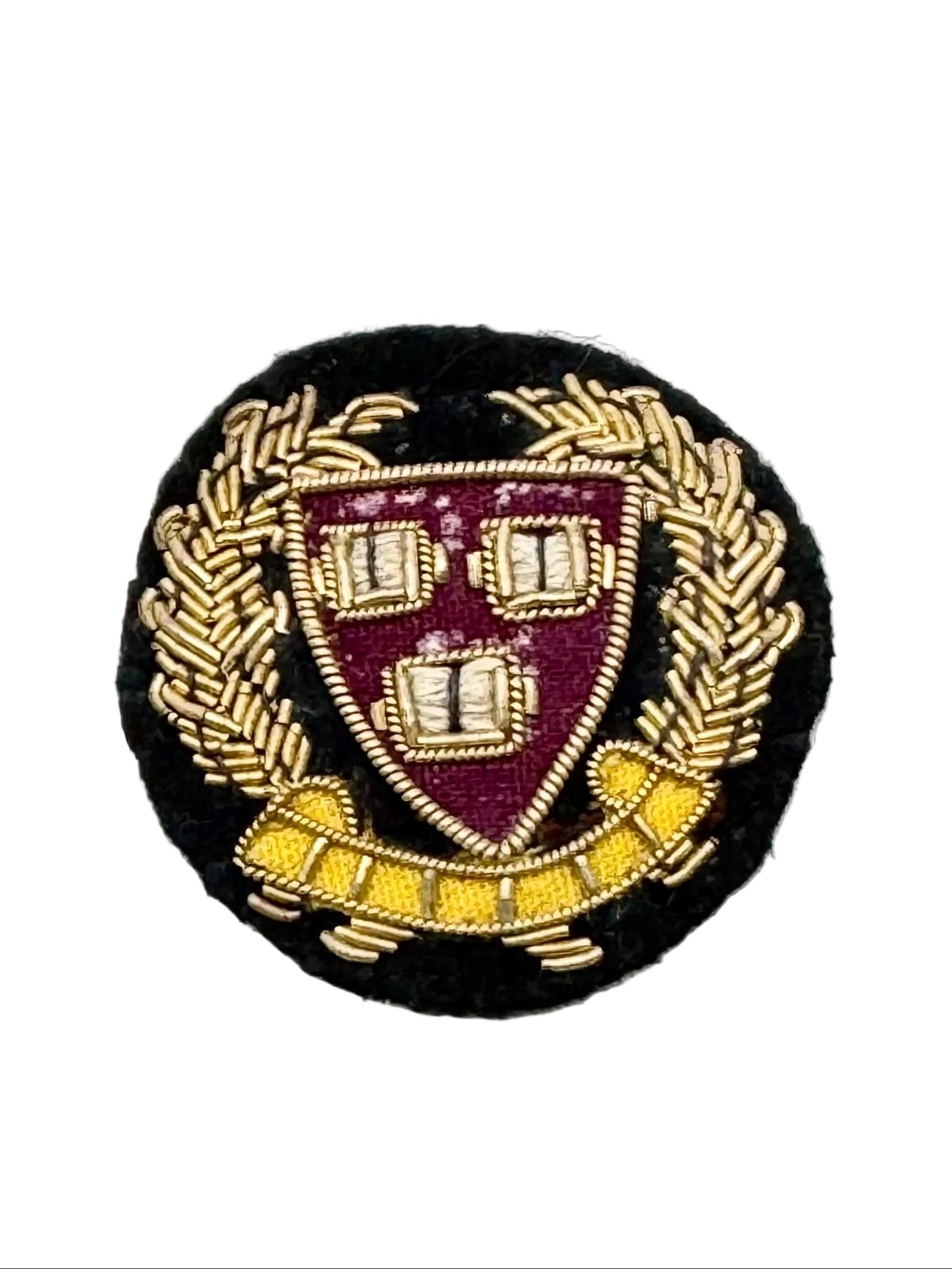 Round Bullion Appliqué – Black, Gold, Purple & Yellow, 1.75"