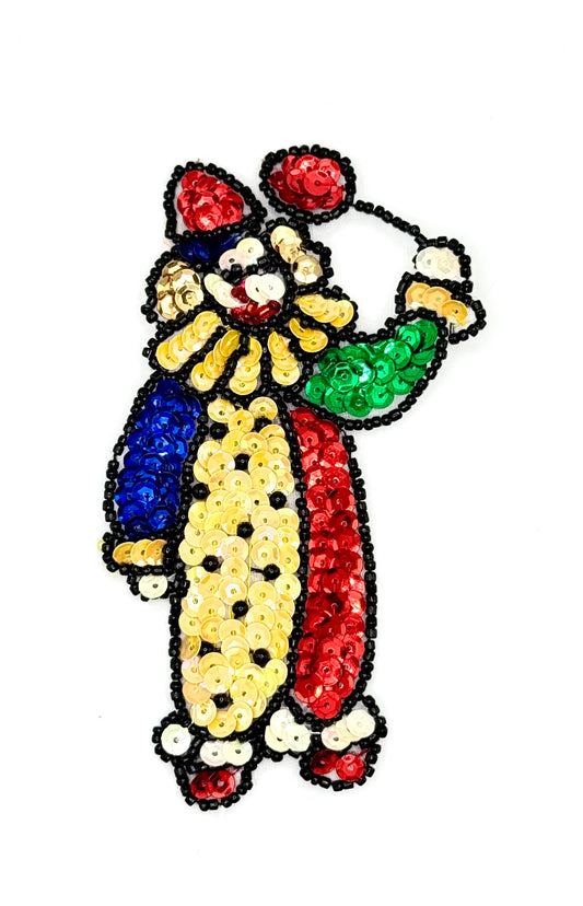 Clown with Balloon  - Multi-Colored Sequins - 4.75" x 2.75"