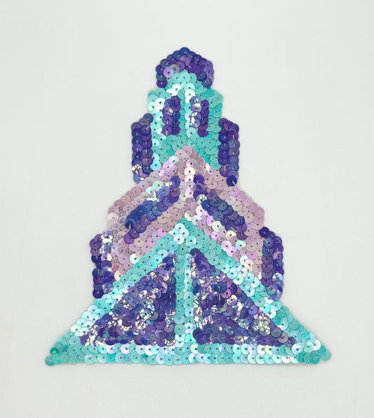 Southwestern Native American Symbol with Pink, Purple and Turquoise Sequins 5.75" x 5"