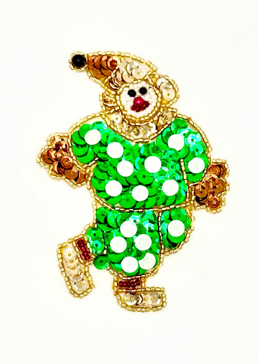 Clown with Green Polka Dots 4" x 3"