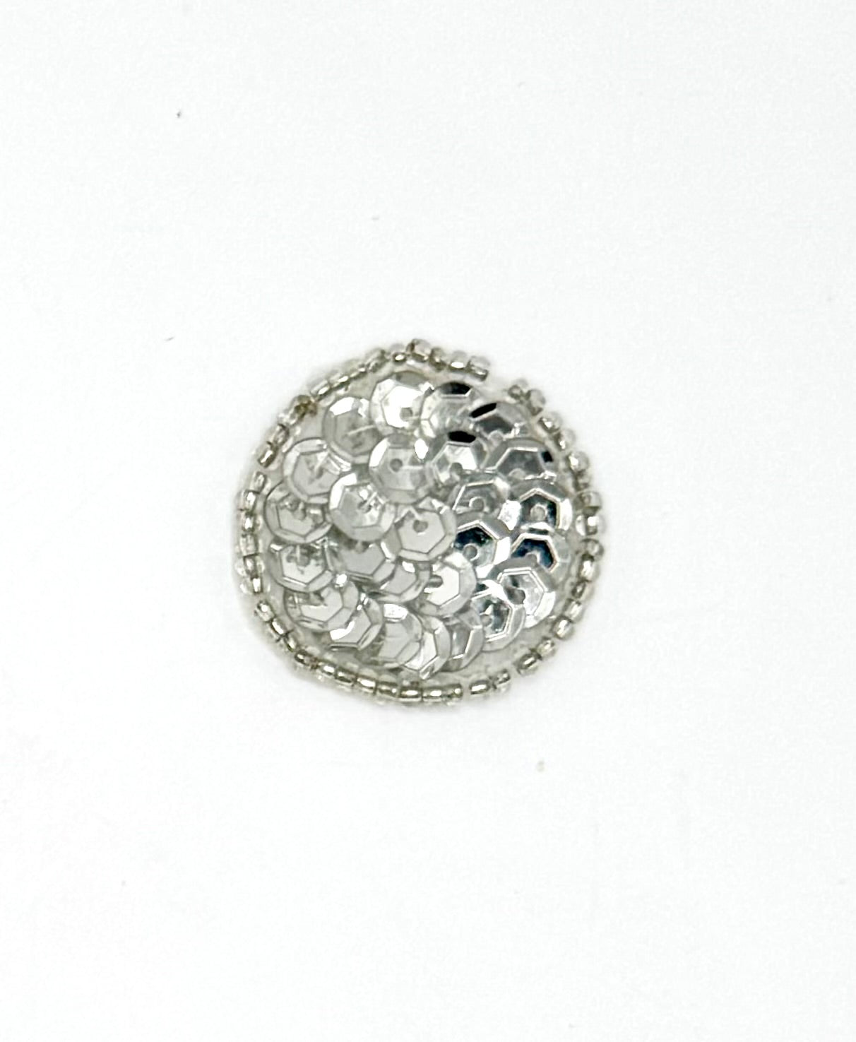 Sequin Circles and Dots - Silver Sequins and Beads 1"
