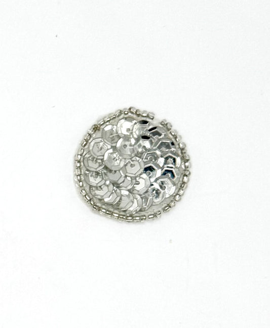 Sequin Circles and Dots - Silver Sequins and Beads 1"