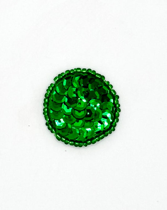 Circles and Dots with Green Sequins and Beads Various Sizes