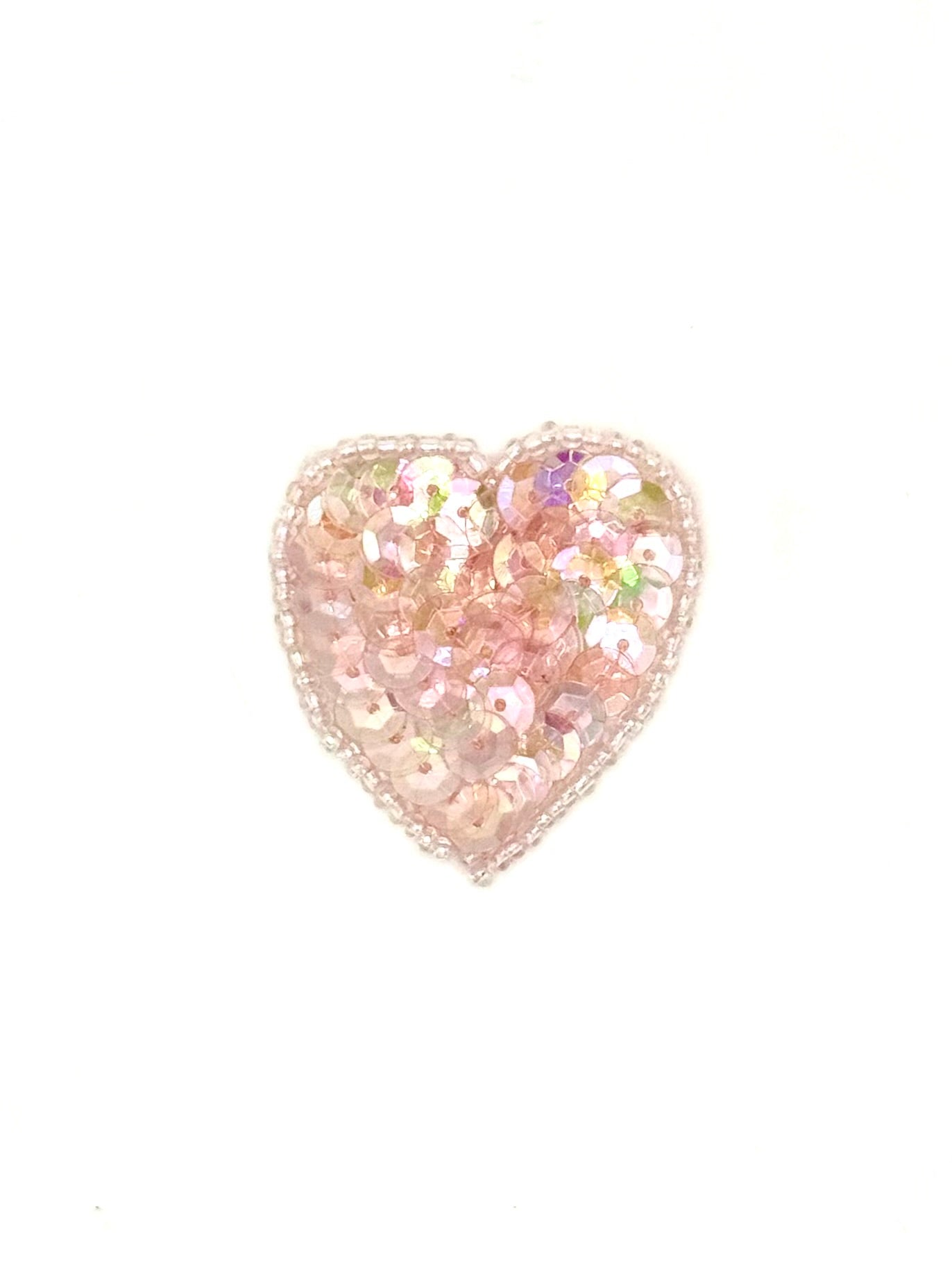 Choice of Pink Color Heart with Sequins and Beads 1.5"