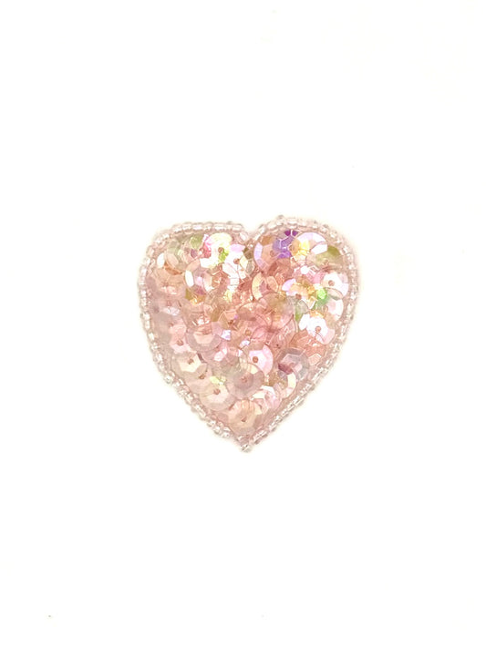 Choice of Pink Color Heart with Sequins and Beads 1.5"