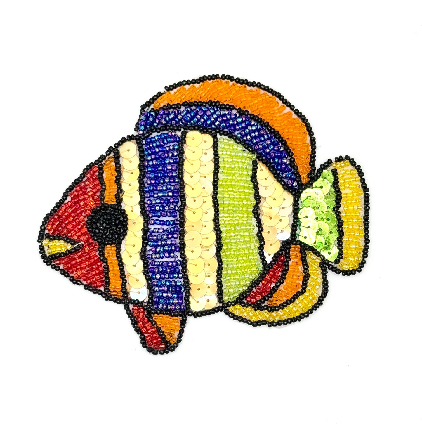 Opciones de un par o un solo pez - Lentejuelas y cuentas multicolor 4.75" x 4"