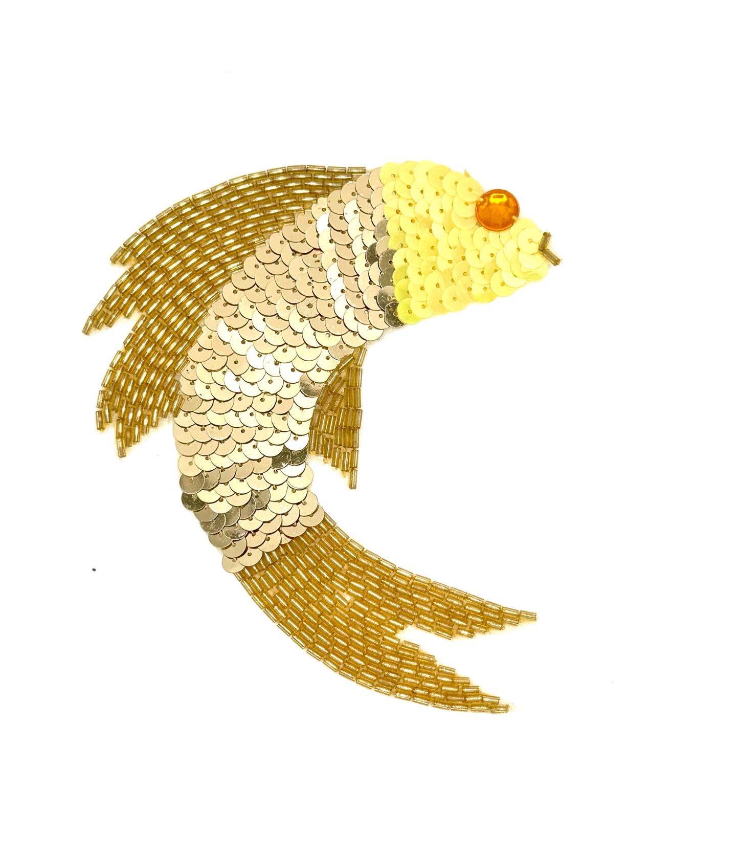 Koi Fish - Choice of Pair or Single - Gold Sequins/Beads 5.5" x 4.5"