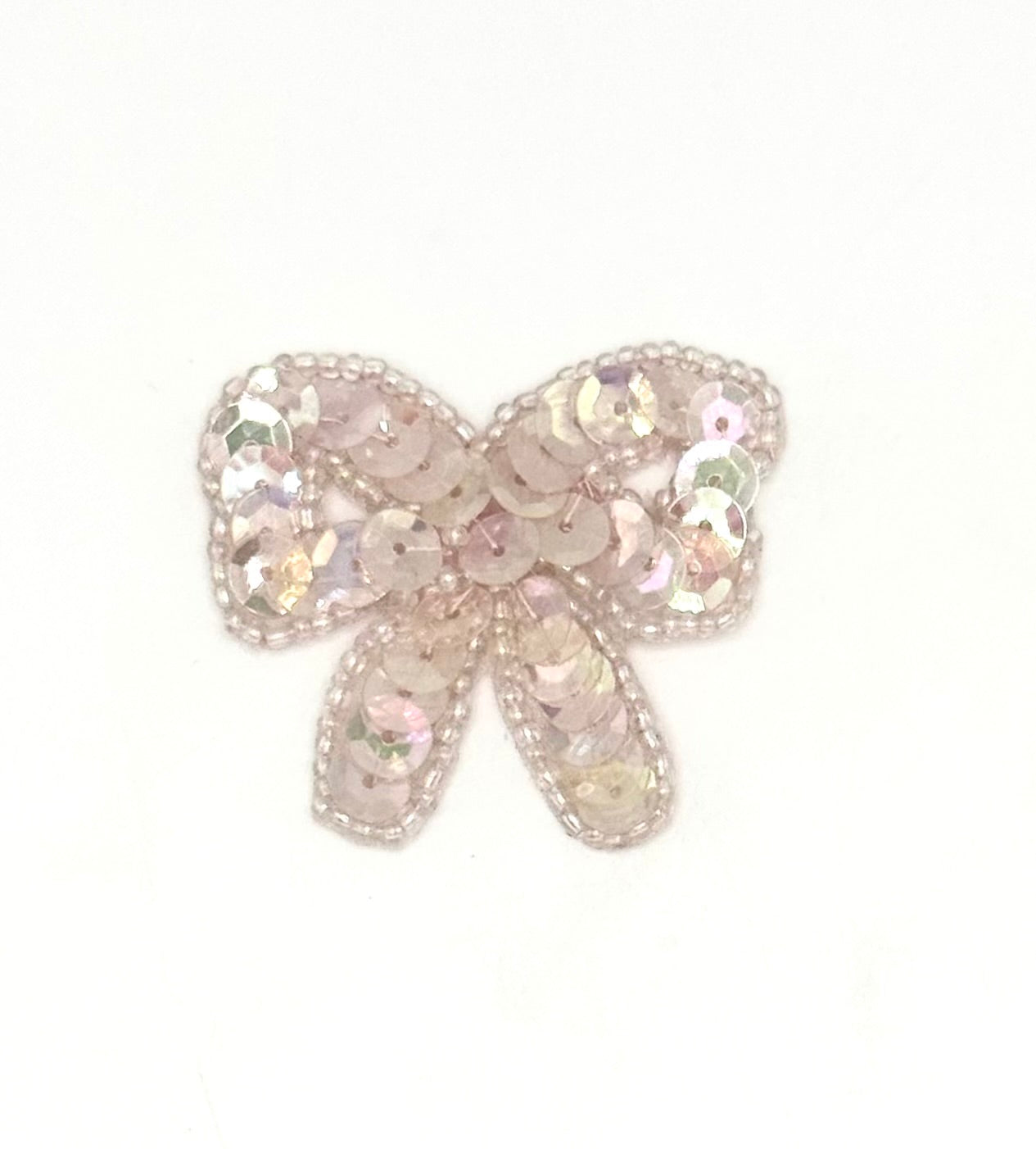 Bow with Iridescent Sequins and Beads 1.75" x 1.5"