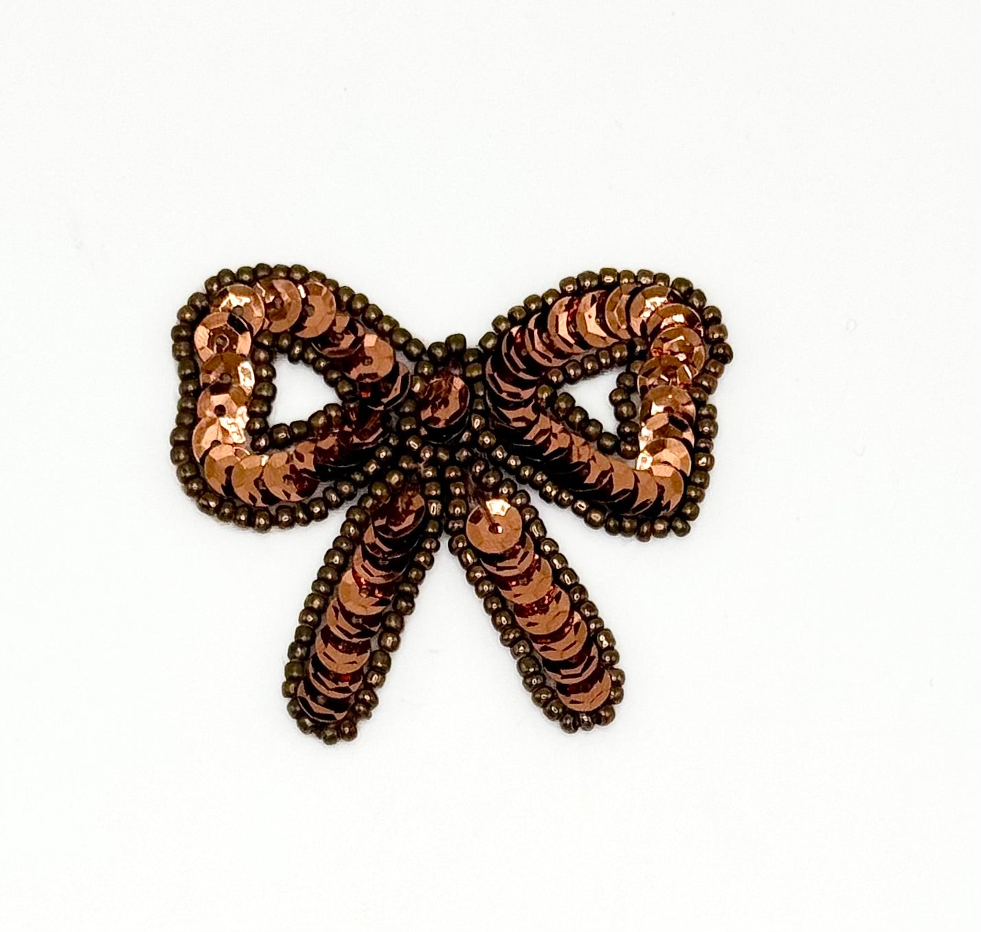 Bow - Bronze Sequins and Glass Beads 2" x 1.75"