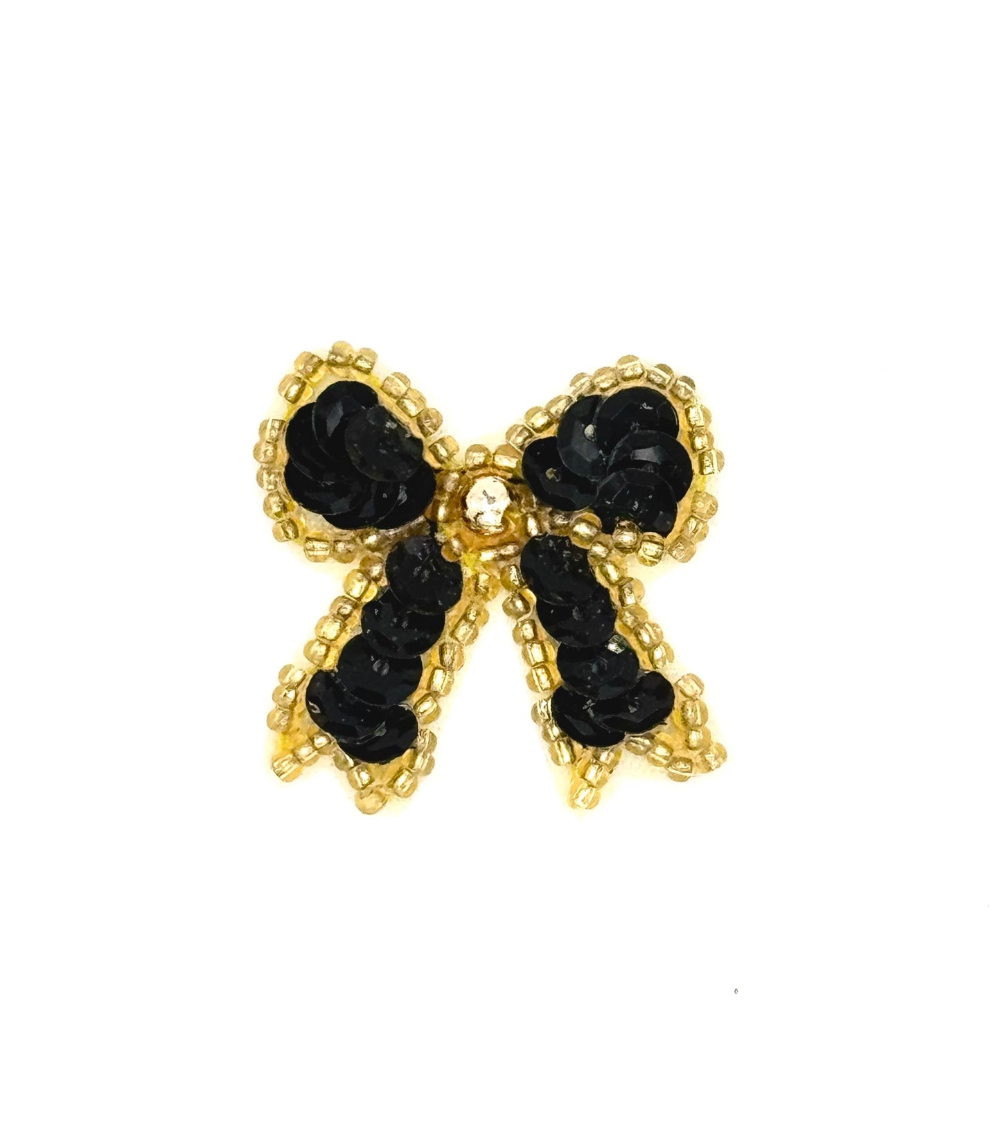 Lazo - Lentejuelas Negras - Cuentas de Vidrio Doradas 3.18 cm x 3.18 cm