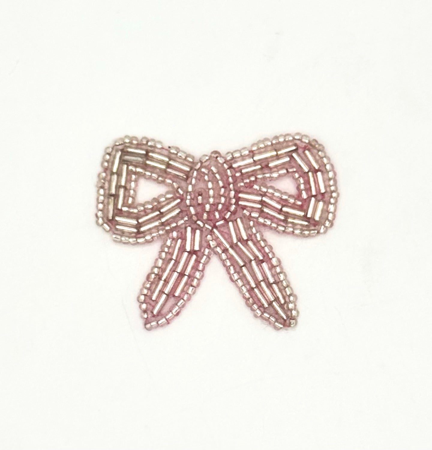 Lazo rosa claro con cuentas de 5 x 4.5 cm