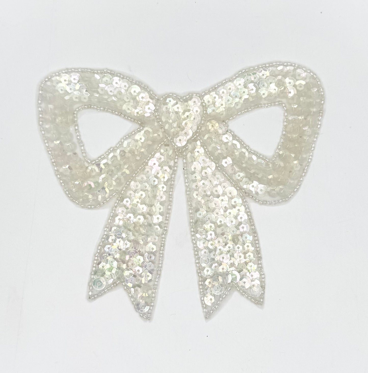 Bow with Iridescent Sequins and Beads 5.75" x 5"