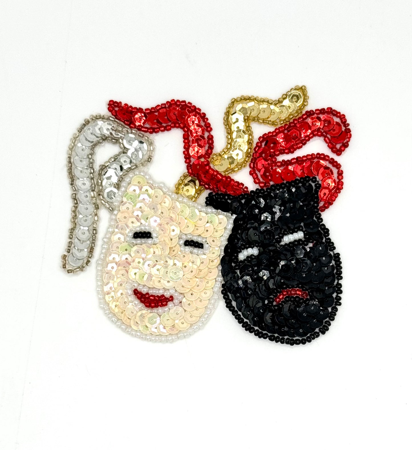 Mardi Gras Mask Faces - Sequins and Beads Choice of Size