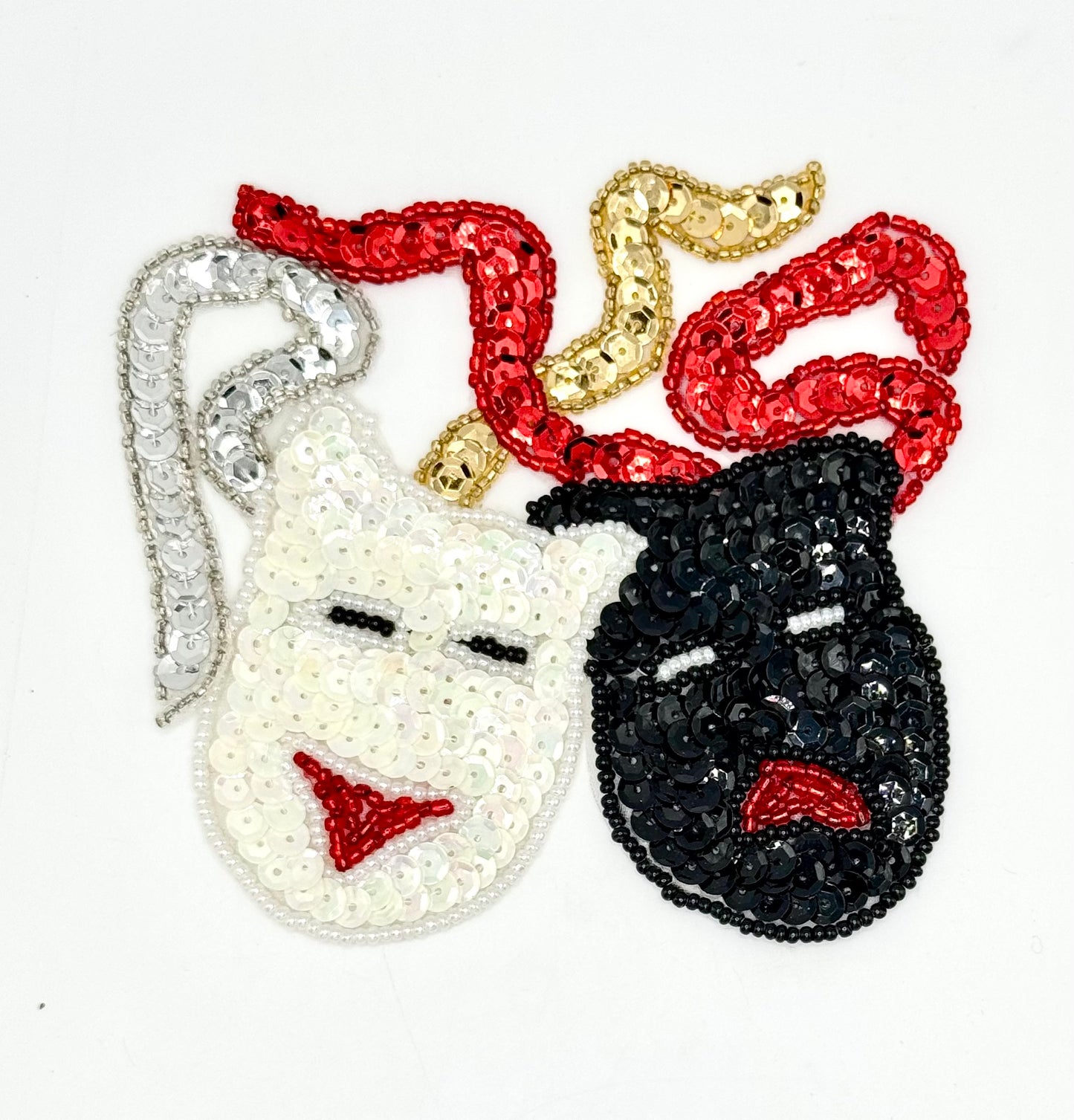 Mardi Gras Mask Faces - Sequins and Beads Choice of Size