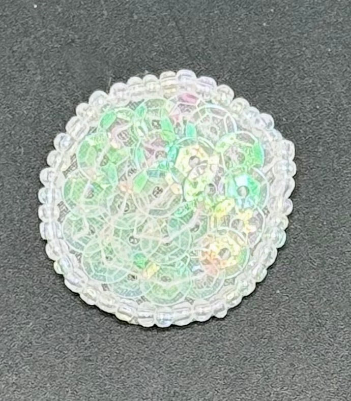 Puntos - Lentejuelas y abalorios iridiscentes transparentes de 2.5 cm