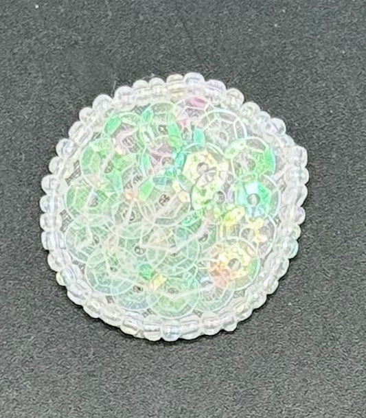 Dot - Iridescent Clear Sequins and Beads 1"