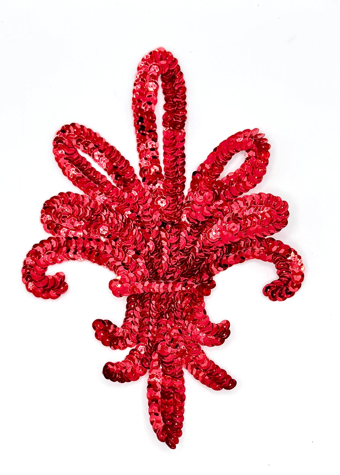 Fleur de lis with Red Sequins 7" x 5"
