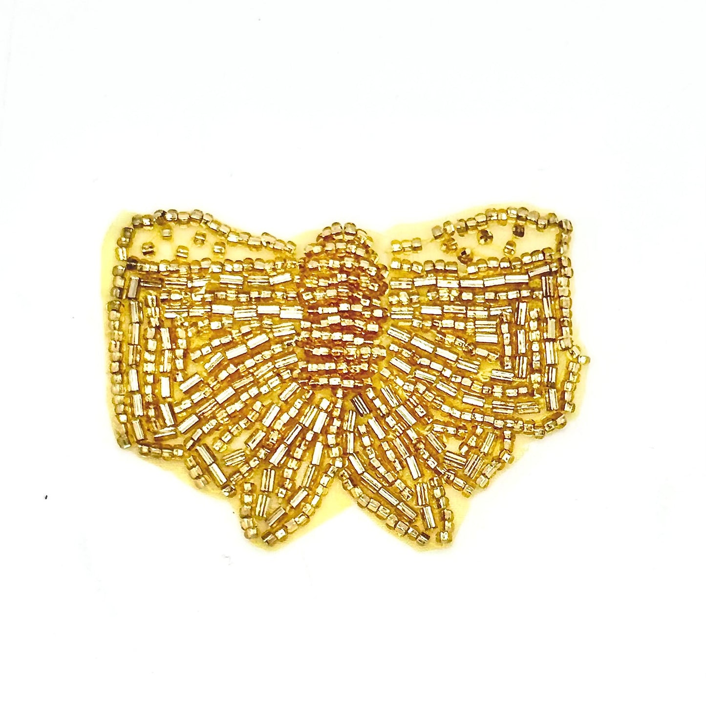 Bow - Gold Glass Beads - 2.75" x 2"