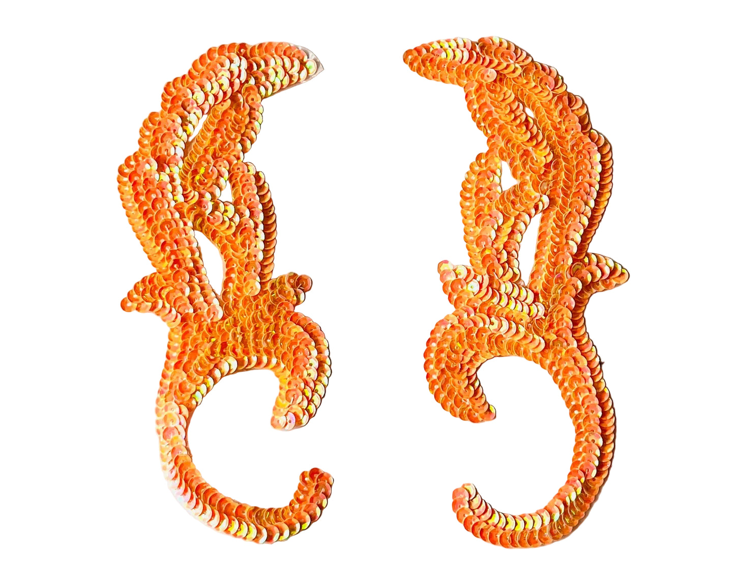 Par de Hojas - Lentejuelas Melocotón 8" x 3.25"