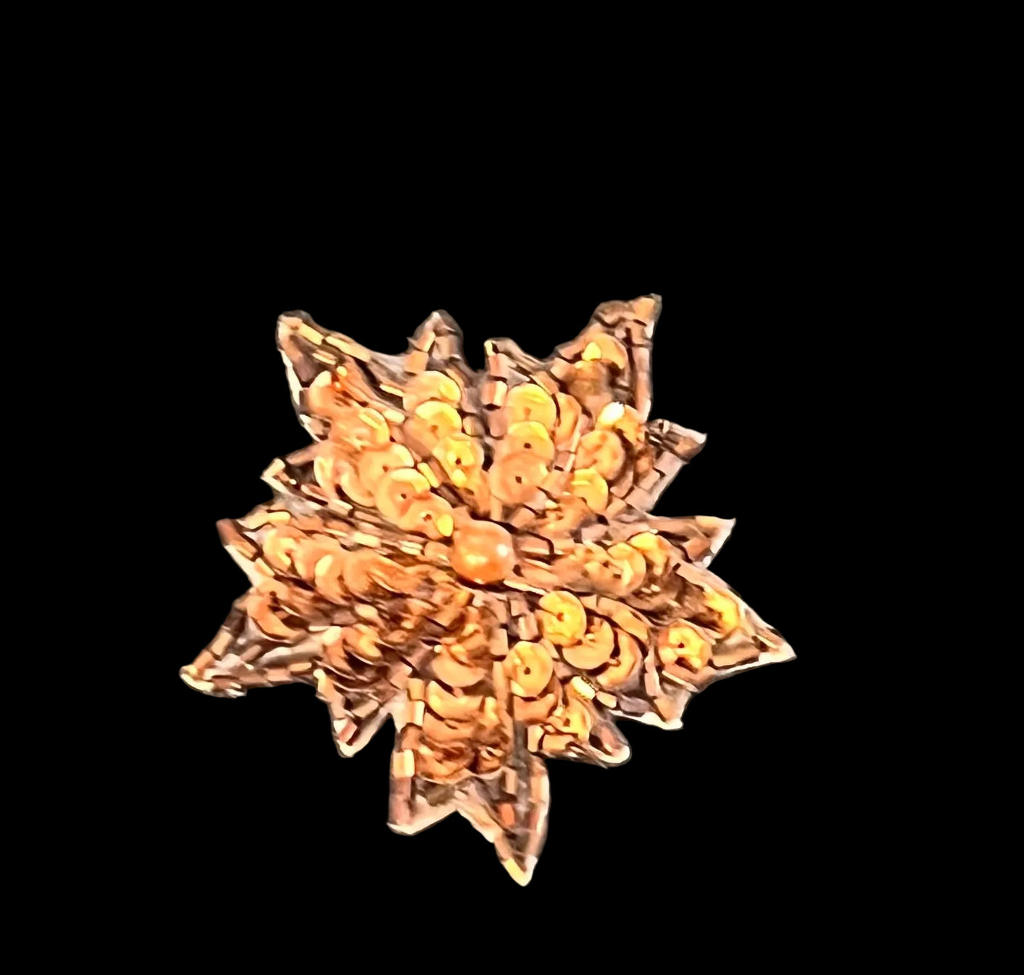 Flor con lentejuelas de bronce de 2,54 cm