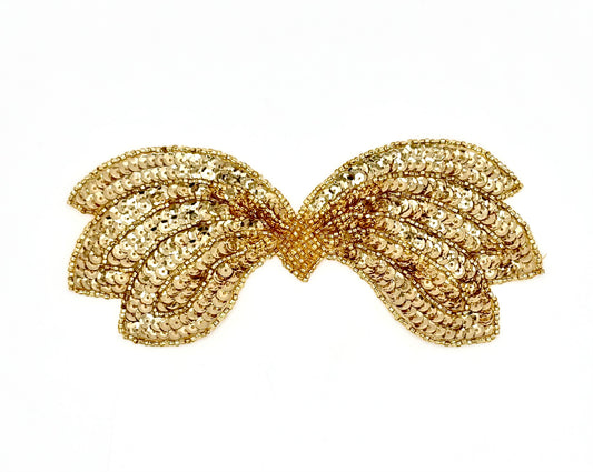 Bow with your Choice of Gold or Ivory Iridescent Sequins and Beads 6" x 2.75"