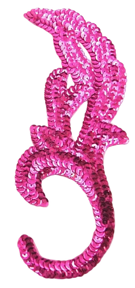 Par de Hojas - Lentejuelas Fucsia 8.25” x 3.25”