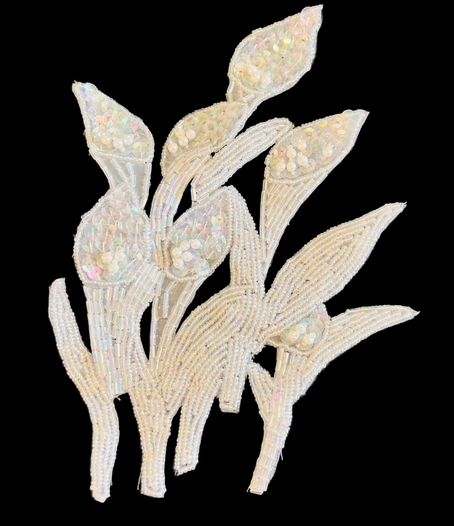 Flower with Iridescent Sequins and Beads 6.5" x 8.5"
