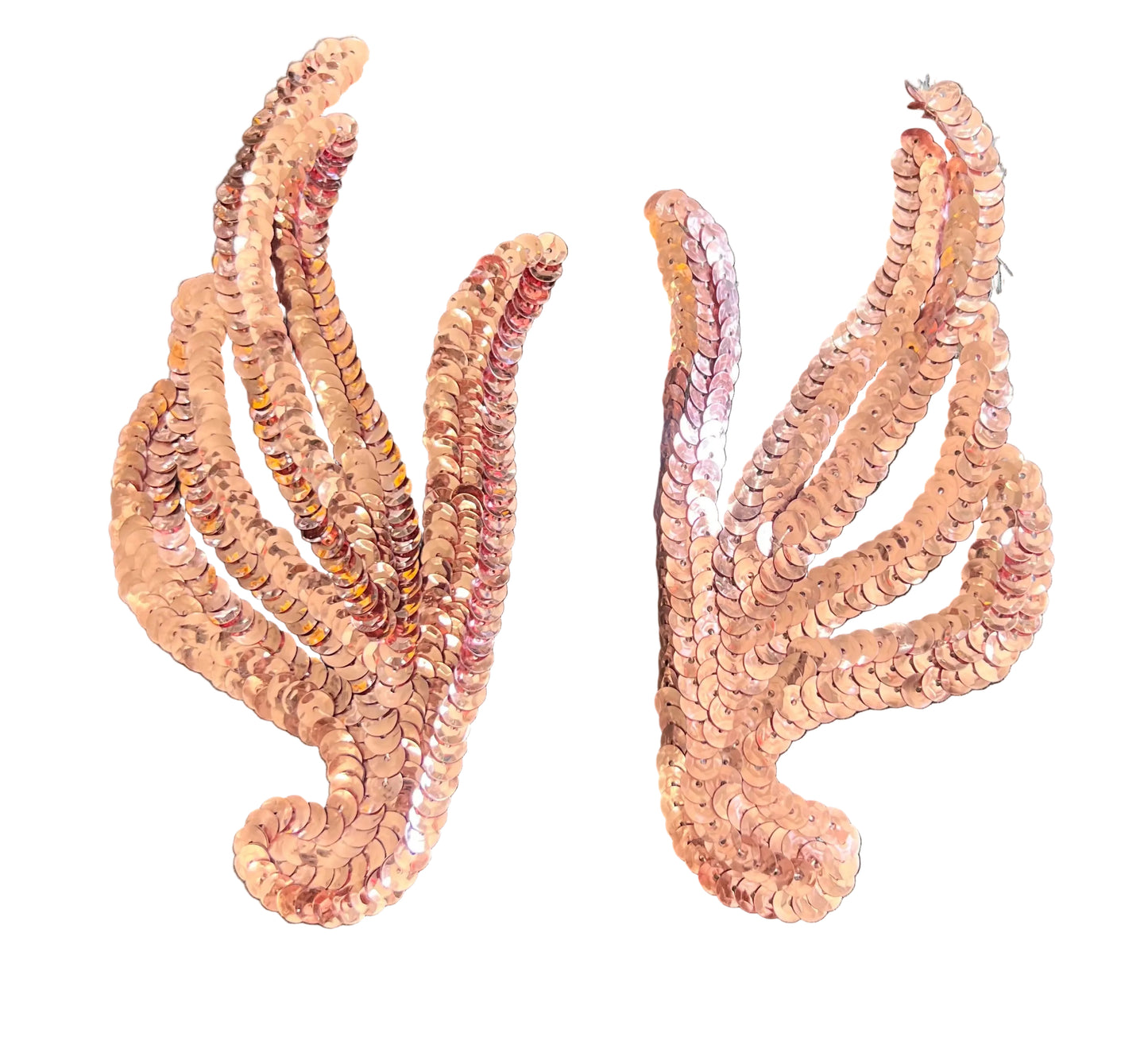 Leaf Pair with Choice of Pink Sequins* 6" x 3"