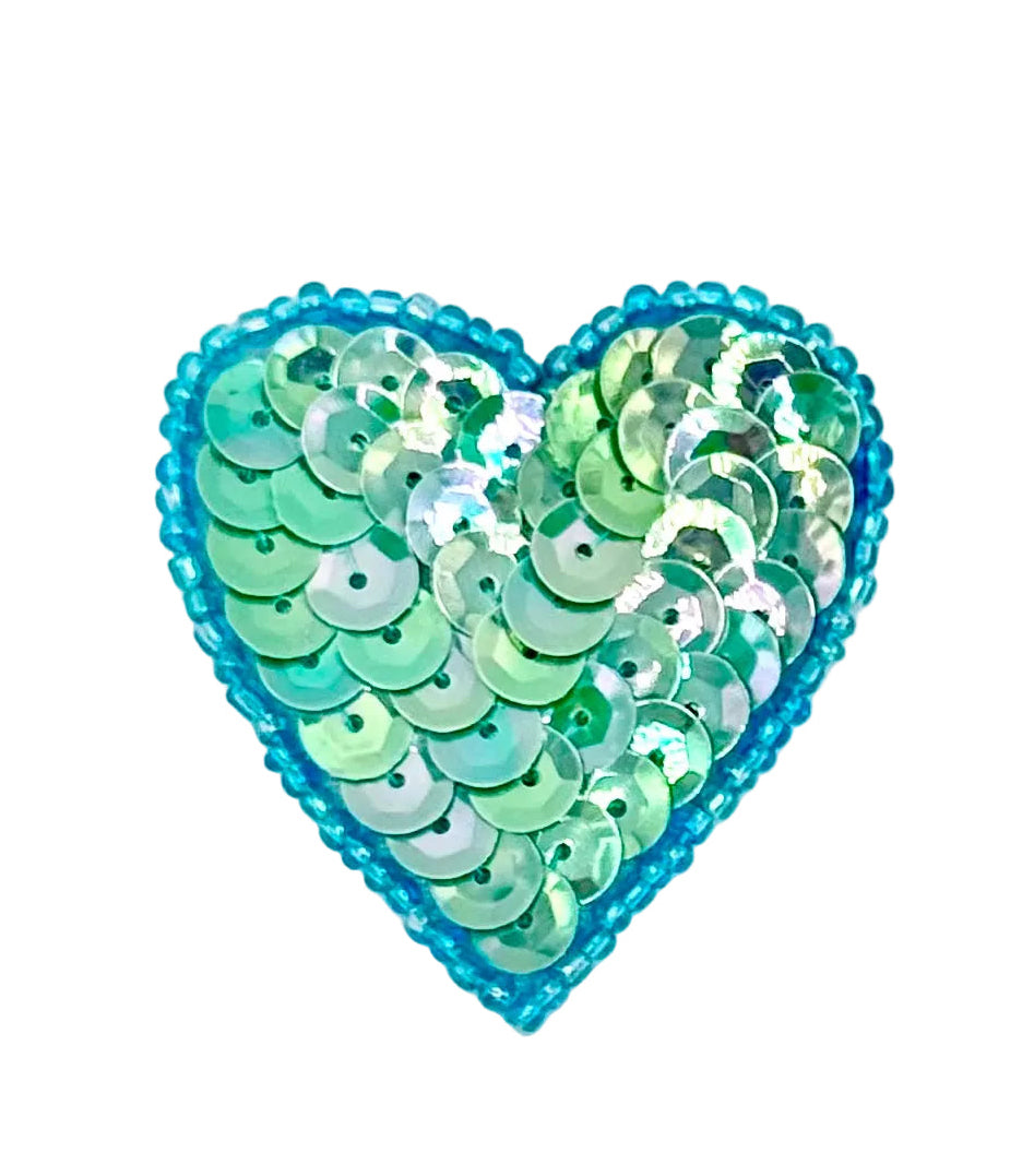 Aplicación de Corazón - Lentejuelas/Cuentas a Elegir 3,8 cm x 3,8 cm