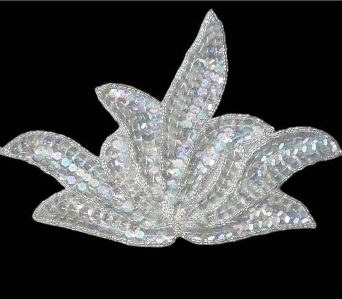 Leaf Pair - Iridescent Sequins - Beads 6.5” x 4.75”