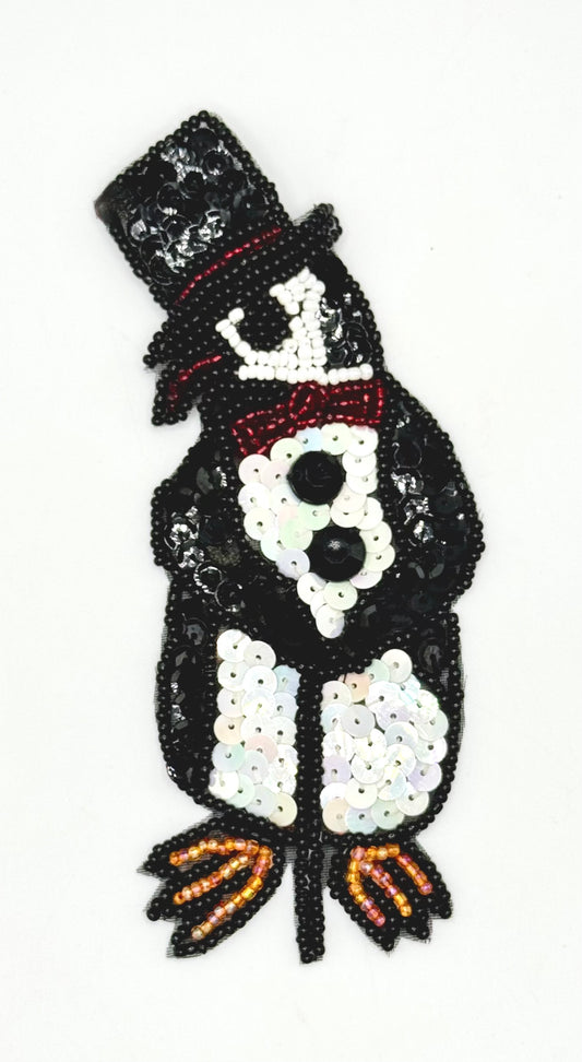 Penguin with Top Hat, Red Bowtie and Cane 5" x 2.25"