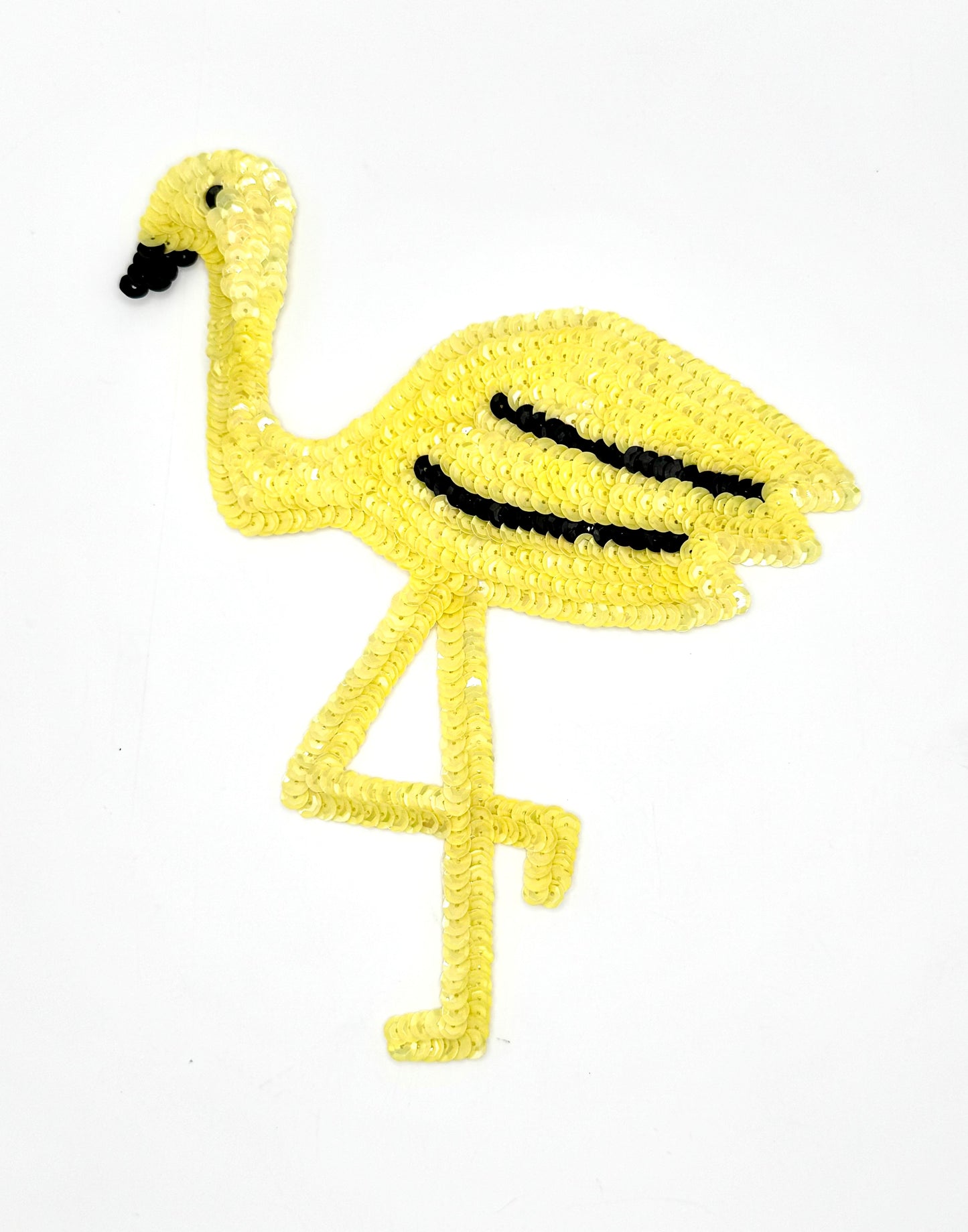 Flamingo with Yellow and Black Sequins 8.25" x 7"